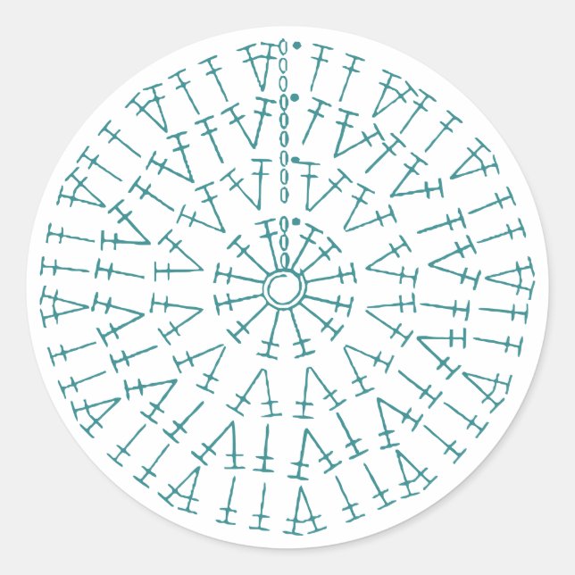 Crochet Diagram anpassningsbar Färg Runt Klistermärke (Framsida)