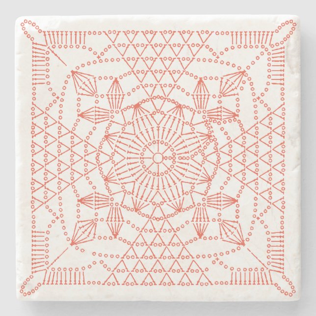 Crochet Diagram anpassningsbar Färg Stenunderlägg (Framsidan)