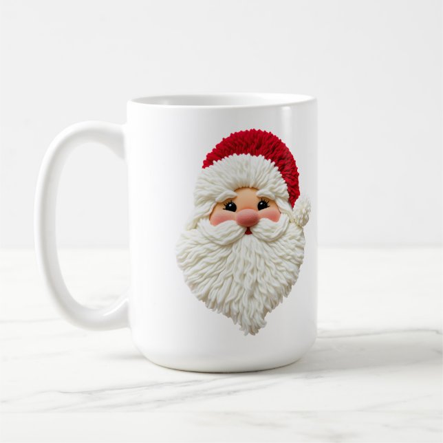 Crochet faux yarn Santa  Kaffemugg (Vänster)
