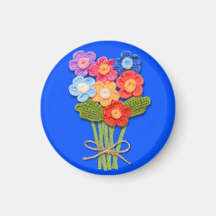 Crochet Flower Bouquet, Crochet Älskare Magnet
