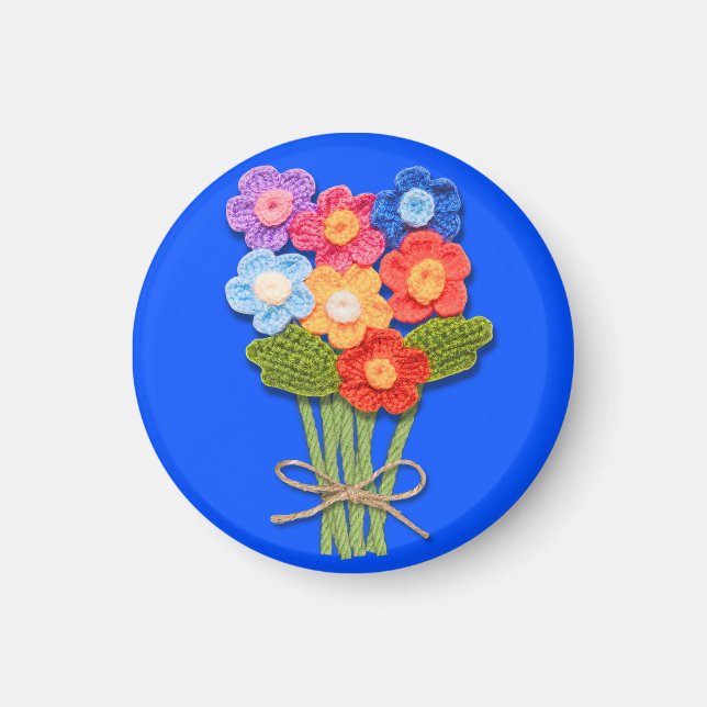 Crochet Flower Bouquet, Crochet Älskare Magnet (Framsidan)