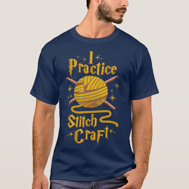 Crochet Funny Crocheting I Practice Stitch Craft T Shirt (Framsida)