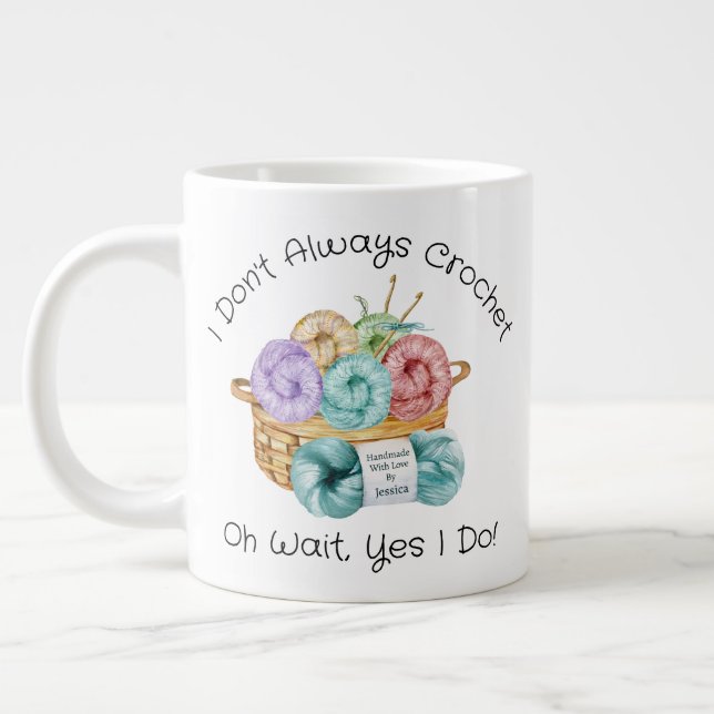 Crochet Funny Personlig Giant Coffee Mugg Jumbo Mugg (Vänster)
