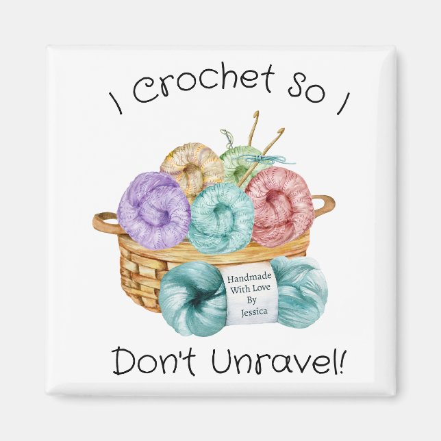 Crochet Funny Personlig Magnet (Framsidan)