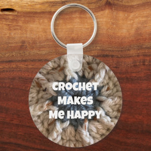 Crochet gör mig Lycklig till ett hantverksmässigt Nyckelring