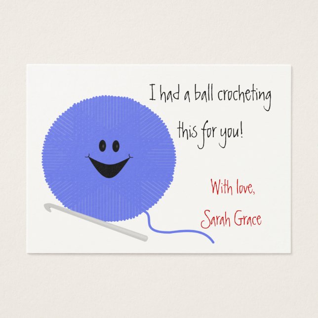 Crochet Häng Märkre Visitkort (Framsidan)