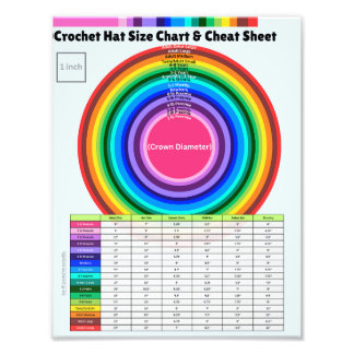Crochet Hat Cvärme Lakan och Storleka diagram Fototryck