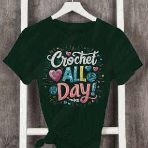 Crochet Heart Kärlek T Shirt