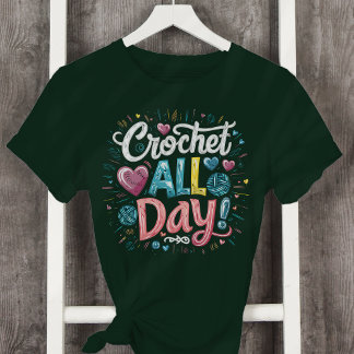 Crochet Heart Kärlek T Shirt