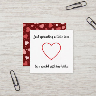 Crochet Heart Trinket Spreading Love Karma Cards Fyrkantigt Visitkort