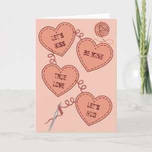 Crochet Hearts Kärlek Card Tack Kort