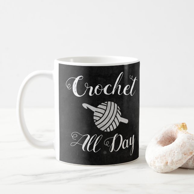 Crochet hela dagen ・ Trådbåtar Boll och Krok Kaffemugg (Med munk)