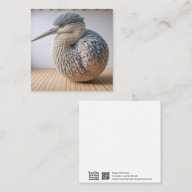 Crochet Heron-hälsningskort Anteckningskort (Fram/baksida)