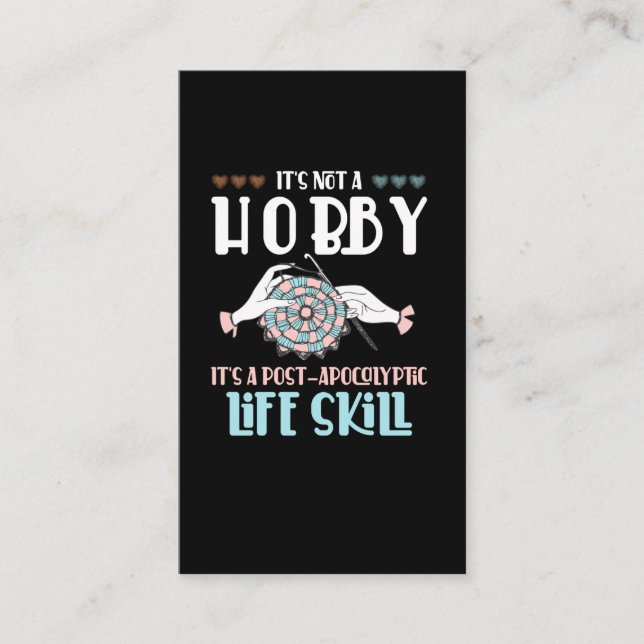 Crochet Hobby Crawing Yarn Älskare Visitkort (Framsida)