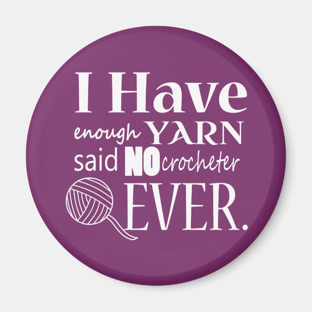 Crochet ・ Inte tillräckligt många garnbåtar {Mörk} Magnet (Framsidan)