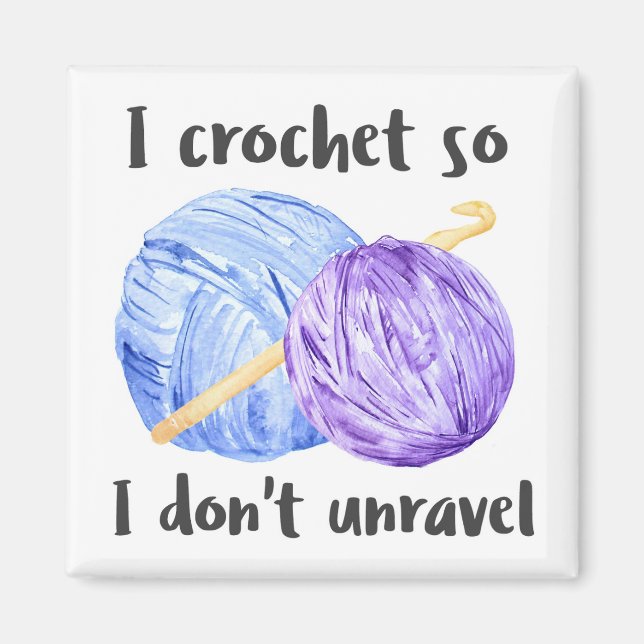 Crochet Joke Watercolor Yarn Magnet (Framsidan)