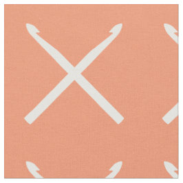 Crochet Krok Crafts Kor Print White Tyg