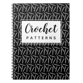 Crochet Krok Garnbåtar Mönster Organiserar Mörk Anteckningsbok