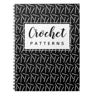 Crochet Krok Garnbåtar Mönster Organiserar Mörk Anteckningsbok