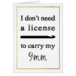 Crochet Krok licens Faux Guld Gräns Crafts OBS Kort