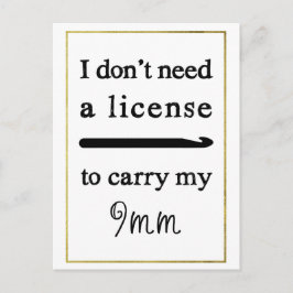 Crochet Krok licens Faux Guld Gräns Crafts Vykort