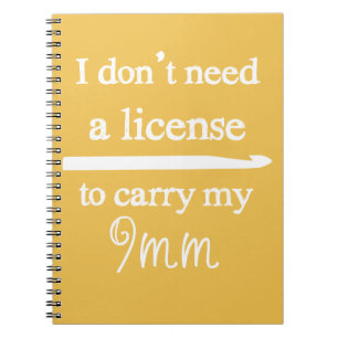 Crochet Krok License Crafts {Mörk} Anteckningsbok Med Spiral