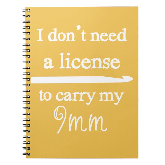 Crochet Krok License Crafts {Mörk} Anteckningsbok Med Spiral (Framsidan)