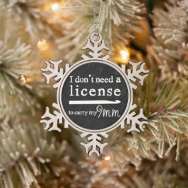 Crochet Krok License Crafts {Mörk} Snöflinga Pewter Julgransprydnad
