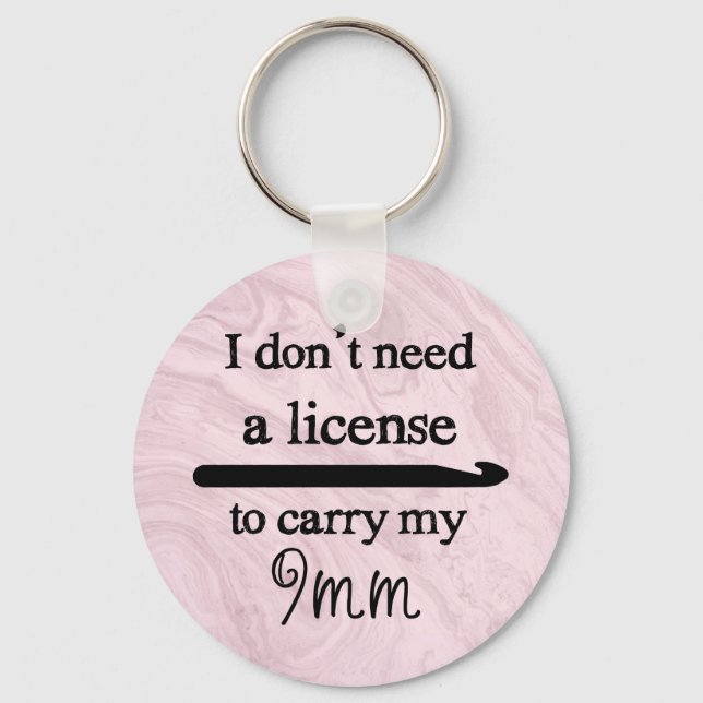 Crochet Krok License Crafts Rosa Marble Nyckelring (Framsida)