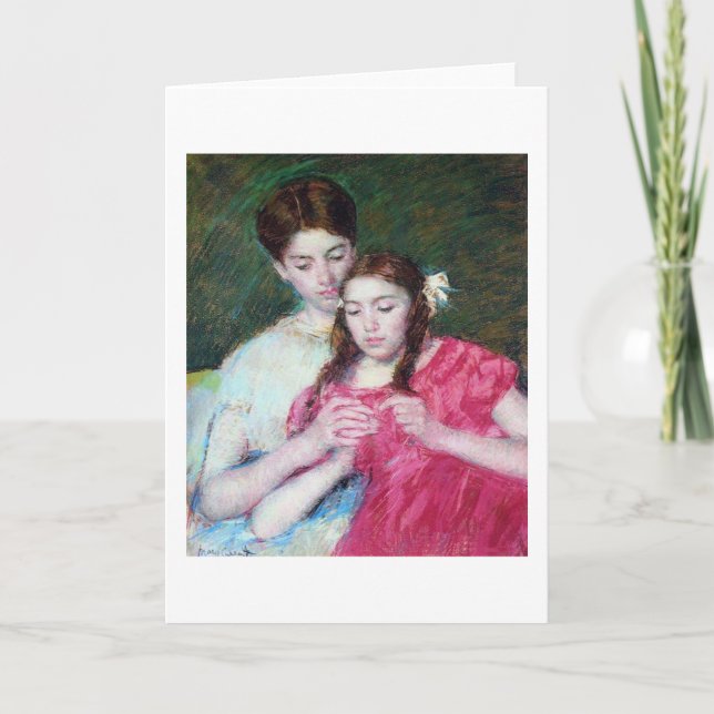 Crochet Lesson, Mary Cassatt Kort (Framsida)