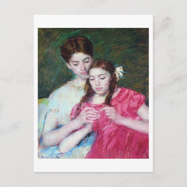Crochet Lesson, Mary Cassatt Vykort (Framsida)