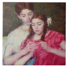 Crochet Lesson (två systrar) Kakelplatta