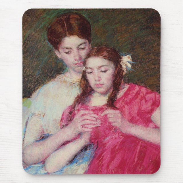 Crochet Lesson (två systrar) Musmatta (Framsidan)