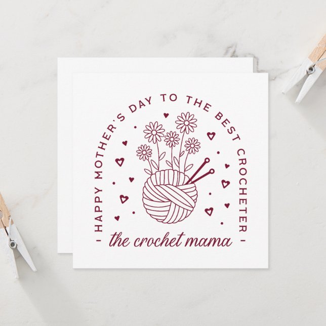 Crochet mamma crocheting mamma mors dag kort (Fram/Back In Situ)