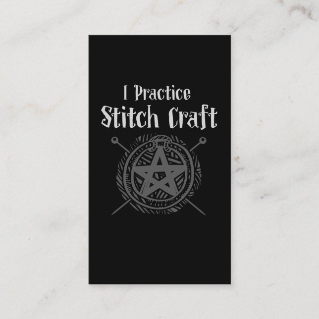 Crochet Mamma Witch Occult Crawing Yarn Älskare Visitkort (Framsida)