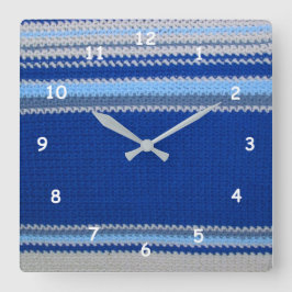 Crochet mönster - Blue rand Fyrkantig Klocka