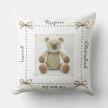 Crochet Nalle baby Nursery Cushion Anpassningsbar