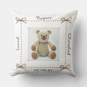 Crochet Nalle baby Nursery Cushion Anpassningsbar Kudde