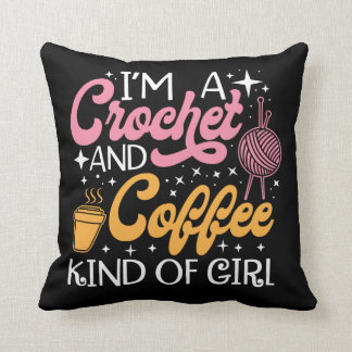 Crochet och kaffe kudde