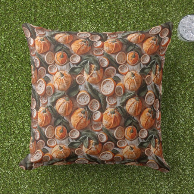 Crochet Oranges Citrus Fruit  Kudde (Gräs)