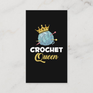 Crochet Queen Crawing Yarn Crocheter Humor Visitkort