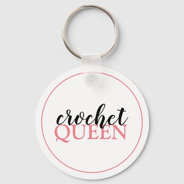 Crochet Queen Script Nyckelring (Framsida)