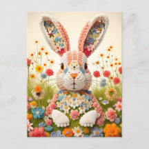 Crochet Rabbit, vykort för postkorsning