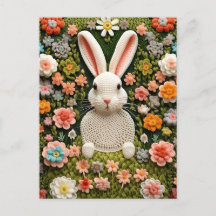 Crochet Rabbit, vykort för postkorsning
