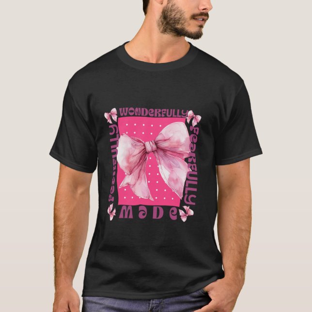 Crochet Rosa Bow Bible Verse Jesus Coquette Kristu T Shirt (Framsida)