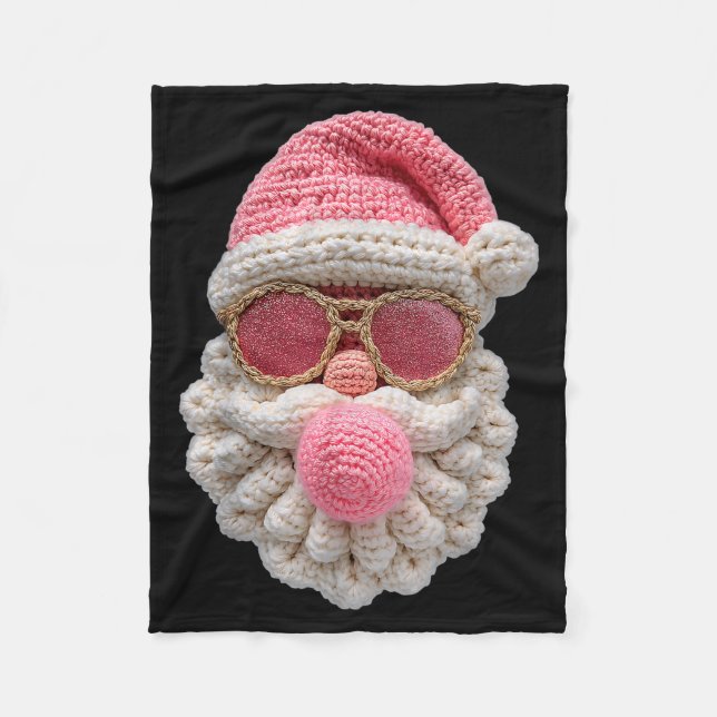 Crochet Santa Blowing Bubble Gum Christmas Girly K Fleecefilt (Framsidan)