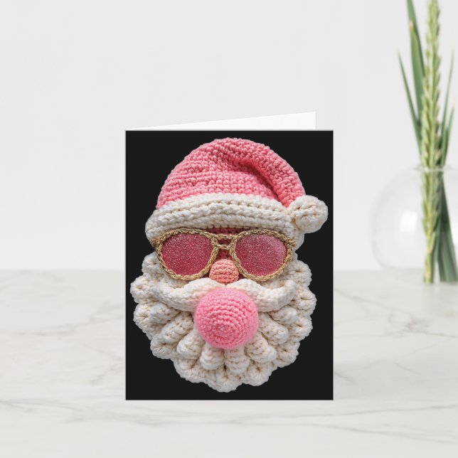 Crochet Santa Blowing Bubble Gum Christmas Girly K Kort (Framsida)