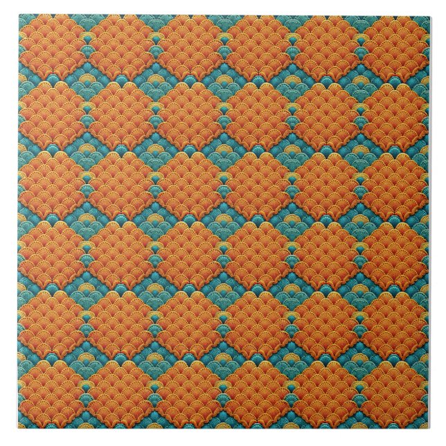 Crochet Scallop Snäcka Mönster Kakelplatta (Framsidan)