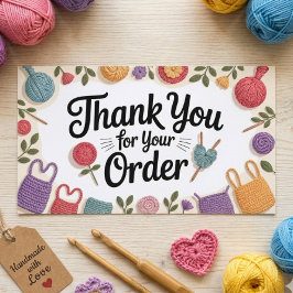 Crochet Small Business Thank You Visitkort