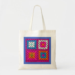 Crochet Square Vivid Färg Crochet Älskare Tygkasse